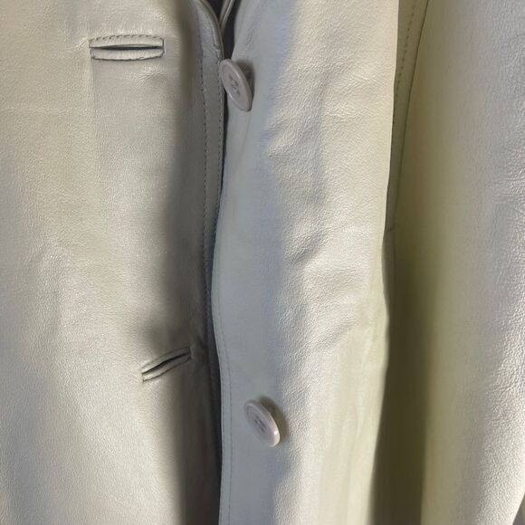 Sergio‎ Vadducci Vintage Cream Leather Jacket Sz XL - Picture 3 of 8